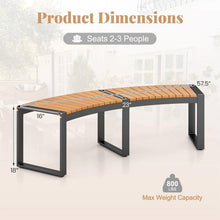 Load image into Gallery viewer, Outdoor Metal Frame Wood Slat Backless Garden Bench with Modern Arch Design