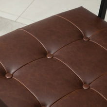 Load image into Gallery viewer, Retro Tufted Faux Leather Metal Frame Accent Chair - Brown