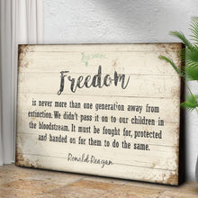 Load image into Gallery viewer, Freedom By Ronald Reagan Sign II