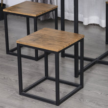 Load image into Gallery viewer, Farmhouse 5 Piece Square Walnut Wood Steel Kitchen Dining Set