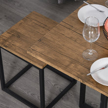 Load image into Gallery viewer, Farmhouse 5 Piece Square Walnut Wood Steel Kitchen Dining Set