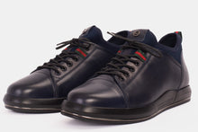 Load image into Gallery viewer, The Hoxton Navy Leather Men  Sneaker Final Sale!