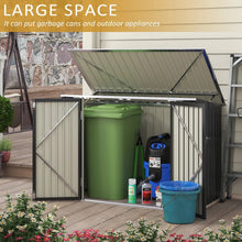 Load image into Gallery viewer, Outdoor Black Grey Galvanized Steel Garbage Trash Can Storage Shed
