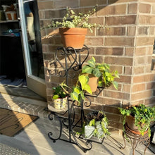 Load image into Gallery viewer, Elegant Black Metal 4-Shelf Plant Stand