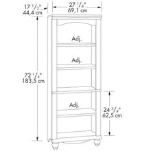 Load image into Gallery viewer, Elegant Display Shelf Bookcase with 5 Shelves in Antique White Wood Finish