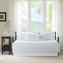 Load image into Gallery viewer, 6-Piece Farmhouse Country Cottage Quilted White Reversible Daybed Cover Set