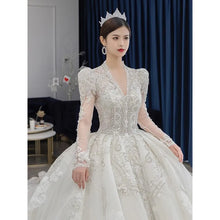 Load image into Gallery viewer, Luxurious Long Sleeved Wedding Gown EDW32
