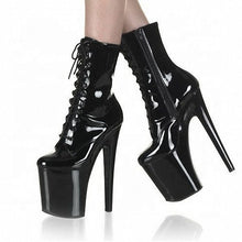 Load image into Gallery viewer, Black Sexy Platform Boots 20cm Heel Women's