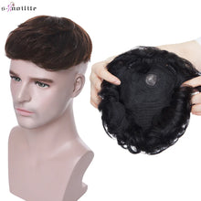 Load image into Gallery viewer, S-noilite 16x19cm 35g Men Toupee Human Hair Replacement System Hair Toppers Hairpiece 4Inch Hair Wig Men Clip In Hair Extensions
