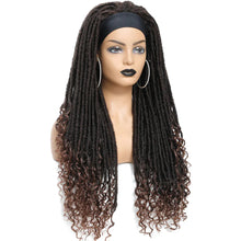 Load image into Gallery viewer, Long 22" Goddess Locs Headband Wig | Curly Ends | Soft Faux Locs | Synthetic Braids | For Women