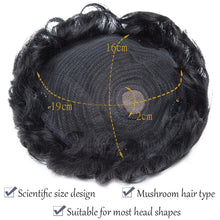 Load image into Gallery viewer, S-noilite 16x19cm 35g Men Toupee Human Hair Replacement System Hair Toppers Hairpiece 4Inch Hair Wig Men Clip In Hair Extensions