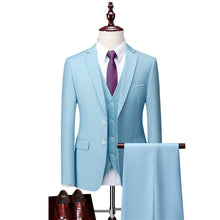 Load image into Gallery viewer, 3 Piece Suit Jacket Pants &amp; Vest Business Formal Men's