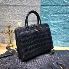 Load image into Gallery viewer, Crocodile Belly Black Handbag Men's