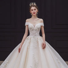 Load image into Gallery viewer, Elegant Off The Shoulder Wedding Gown EDW469