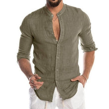 Load image into Gallery viewer, Cotton Linen Shirt Short Sleeve Casual Men's