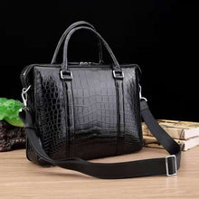 Load image into Gallery viewer, Crocodile belly Briefcase Handmade Business Laptop Bag Men's