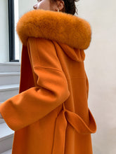 Load image into Gallery viewer, Cashmere Coat Fox fur Collar Women's