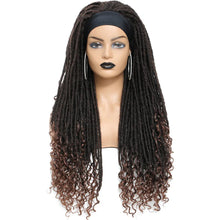 Load image into Gallery viewer, Long 22" Goddess Locs Headband Wig | Curly Ends | Soft Faux Locs | Synthetic Braids | For Women