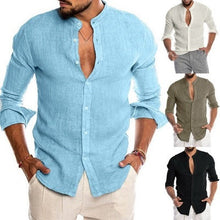 Load image into Gallery viewer, Cotton Linen Shirt Short Sleeve Casual Men's