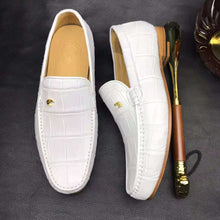 Load image into Gallery viewer, White Crocodile Leather Loafers Handmade Dress Shoes Men's