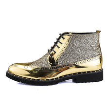 Load image into Gallery viewer, Boots Gold Wedding Dress Shoes Men's