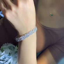 Load image into Gallery viewer, Charm Gold Iced out Diamond 18K Gold Chain Bracelet Women's