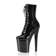 Load image into Gallery viewer, Black Sexy Platform Boots 20cm Heel Women's