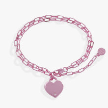 Load image into Gallery viewer, Heart Charm Double Paperclip Chain Bracelet