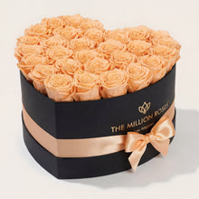 Load image into Gallery viewer, Heart Black Box | Peach Roses