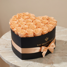 Load image into Gallery viewer, Heart Black Box | Peach Roses