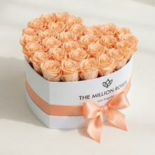 Load image into Gallery viewer, Heart White Box | Peach Roses