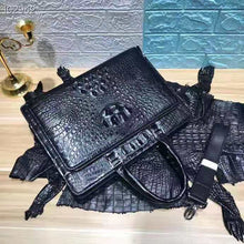 Load image into Gallery viewer, Crocodile Belly Black Handbag Men's