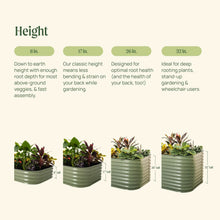 Load image into Gallery viewer, 17" Tall 9 In 1 Large Modular Metal Raised Garden Bed Kit