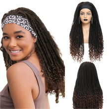 Load image into Gallery viewer, Long 22" Goddess Locs Headband Wig | Curly Ends | Soft Faux Locs | Synthetic Braids | For Women