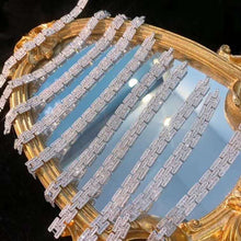 Load image into Gallery viewer, Charm Gold Iced out Diamond 18K Gold Chain Bracelet Women's