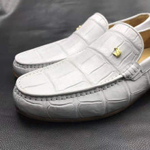 Load image into Gallery viewer, White Crocodile Leather Loafers Handmade Dress Shoes Men's