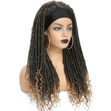 Load image into Gallery viewer, Long 22" Goddess Locs Headband Wig | Curly Ends | Soft Faux Locs | Synthetic Braids | For Women