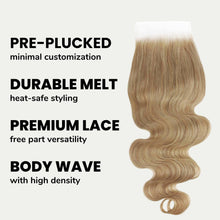 Load image into Gallery viewer, Honey Blonde Body Wave 5x5 HD Lace Human Hair Closure