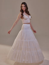 Load image into Gallery viewer, Hoop Petticoat Skirt with Two Layers and Corsage , Crinoline Petticoat with Concealed Hoops , Bridal Slip for Volume &amp; Elegance