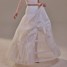 Load image into Gallery viewer, Hoop Petticoat Skirt with Two Layers and Corsage , Crinoline Petticoat with Concealed Hoops , Bridal Slip for Volume &amp; Elegance
