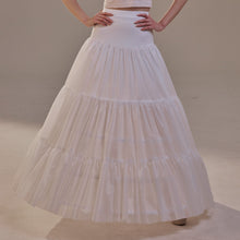 Load image into Gallery viewer, Hoop Petticoat Skirt with Two Layers and Corsage , Crinoline Petticoat with Concealed Hoops , Bridal Slip for Volume &amp; Elegance