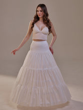 Load image into Gallery viewer, Hoop Petticoat Skirt with Two Layers and Corsage , Crinoline Petticoat with Concealed Hoops , Bridal Slip for Volume &amp; Elegance