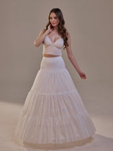 Load image into Gallery viewer, Hoop Petticoat Skirt with Two Layers and Corsage , Crinoline Petticoat with Concealed Hoops , Bridal Slip for Volume &amp; Elegance