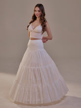 Load image into Gallery viewer, Hoop Petticoat Skirt with Two Layers and Corsage , Crinoline Petticoat with Concealed Hoops , Bridal Slip for Volume &amp; Elegance