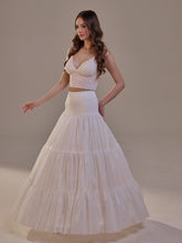 Load image into Gallery viewer, Hoop Petticoat Skirt with Two Layers and Corsage , Crinoline Petticoat with Concealed Hoops , Bridal Slip for Volume &amp; Elegance