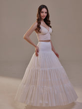 Load image into Gallery viewer, Hoop Petticoat Skirt with Two Layers and Corsage , Crinoline Petticoat with Concealed Hoops , Bridal Slip for Volume &amp; Elegance