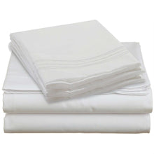 Load image into Gallery viewer, Queen size 4 Piece Sheet Set in White Microfiber