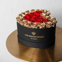 Load image into Gallery viewer, Heart Black Box | 24K Gold &amp; Red Roses