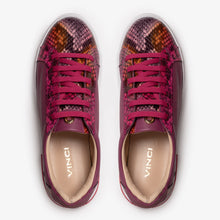 Load image into Gallery viewer, The Burano Purple &amp; Fuchsia Leather Women Sneaker