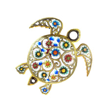 Load image into Gallery viewer, Oil Drum Top Floral Turtle